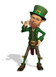 Leprechaun Enjoys his Pipe - 3D render