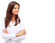 portrait of a pretty young business woman standing