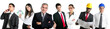 Business people team group in a line row isolate
