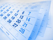 Blue toned calendar page
