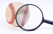 Baseball ball  with Magnifying Glass