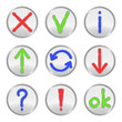Silver web buttons
