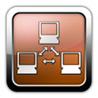 Bronze Glossy Square Icon "Network"