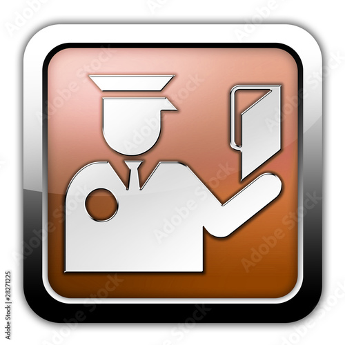 Illustration: Bronze Glossy Square Icon "Immigration Symbol" Bronze Glossy Square Icon "Immigration Symbol"
