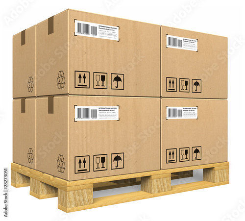 Illustration: Cardboard boxes on pallet Cardboard boxes on pallet