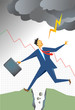 Vector: Businessman in Trouble Businessman in Trouble