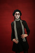 Middle-aged lady with freakish makeup
