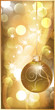 Golden banner with christmas ball. vector illustration Golden banner with christmas ball. vector illustration