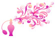 Vetor: perfume bottle with floral scent, vector perfume bottle with floral scent, vector