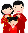 New Year Greetings_happy family,art