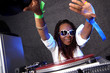 cool afro american DJ in action