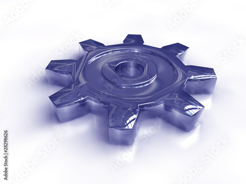 Illustration: Chrom Zahnrad blau hell Chrom Zahnrad blau hell