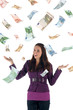 Money rain (euro banknotes)