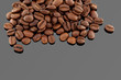 Coffee grain on grey background