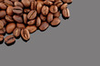 Coffee grain on grey background