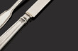 Old silverware knife on black