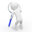 Man with big magnifying glass