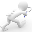 Man with magnifying glass looking for