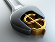 wrench and dollar