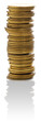 Stack of golden coins.