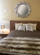 bedroom modern silver mirror fake fur blanket
