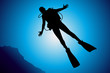 Colorful scuba diver vector illustration