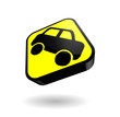 Auto 3-d Button Gelb