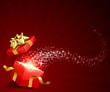 Open explore gift with fly stars vector background Open explore gift with fly stars vector background
