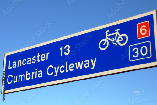 Photo: Blue Cycleway Sign Blue Cycleway Sign