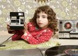 camera retro photo little girl in vintage room camera retro photo little girl in vintage room