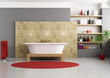 modern bathroom with classic bathtub