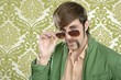 Photo: geek retro salesperson man funny mustache geek retro salesperson man funny mustache