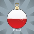 poland flag in christmas bulb shape