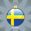 sweden flag in christmas bulb shape