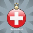 switzerland flag in christmas bulb shape