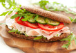 Sandwich with ham and vegetables Sandwich with ham and vegetables