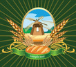 Vector illustration of bread wheat Label