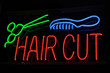 Photo: Haircut Neon Sign with Scissors and Comb Haircut Neon Sign with Scissors and Comb