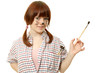 Portrait of the girl with brushes