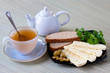 tea with sheep cheese