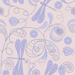 vector seamless floral background with dragonflies vector seamless floral background with dragonflies