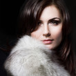 young beautiful girl in a fur collar young beautiful girl in a fur collar