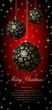 Merry Christmas card with golden ball and space for text.