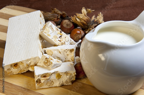 Photo: nougat and hazelnuts nougat and hazelnuts