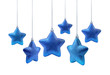 Roundish blue Christmas or New Year stars hanging