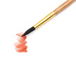 brush with red paint stroke and stick