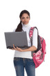 ethnic Indian College student with laptop PC