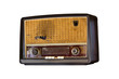 old vintage radio isolated on white background
