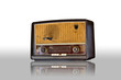 old vintage radio isolated on white background