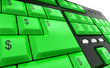 Illustration: Teclado de ordenador con teclas de dinero Teclado de ordenador con teclas de dinero